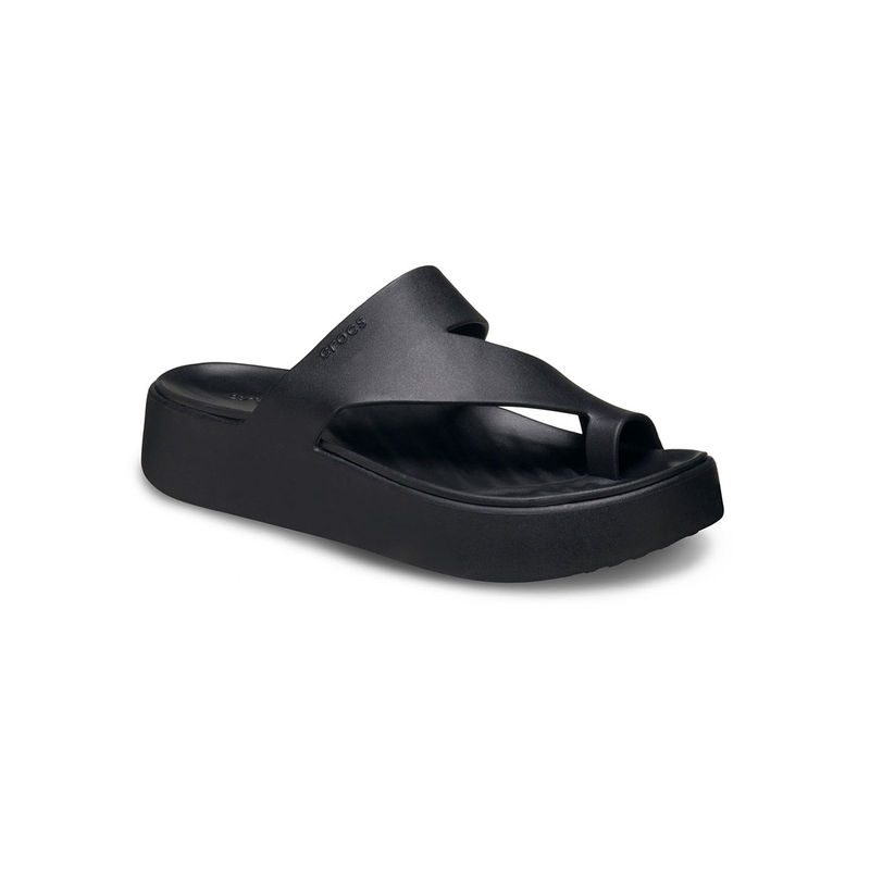 Crocs Black Getaway Platform Toe Loop Sandals (US 7)
