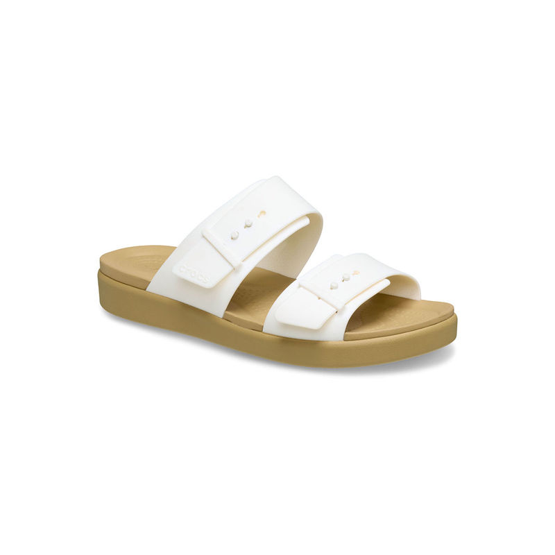 Crocs White Brooklyn Buckle Low Sandals (US 9)
