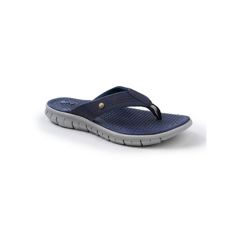 SOLETHREADS Women Navy Blue Flipflops (EURO 39)
