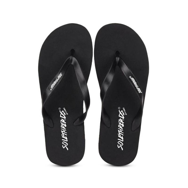 SOLETHREADS Men Black Casual Comfort Flipflops (EURO 40)