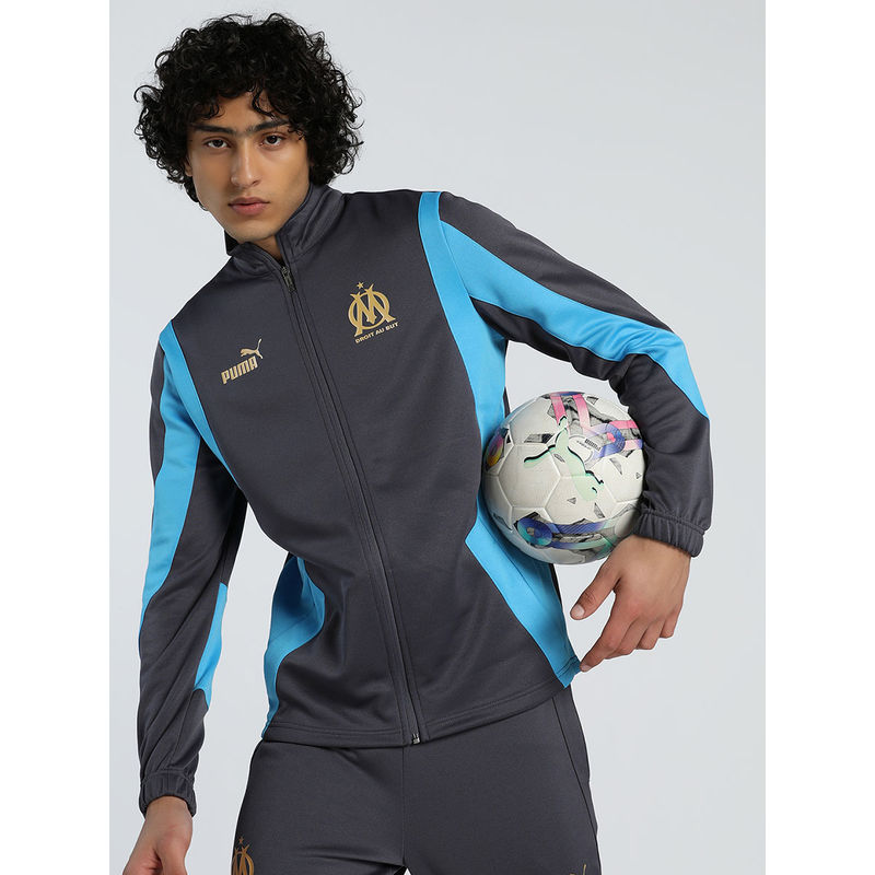 Puma Olympique De Marseille Ftblnrgy+ Football Men Grey Jacket (L)