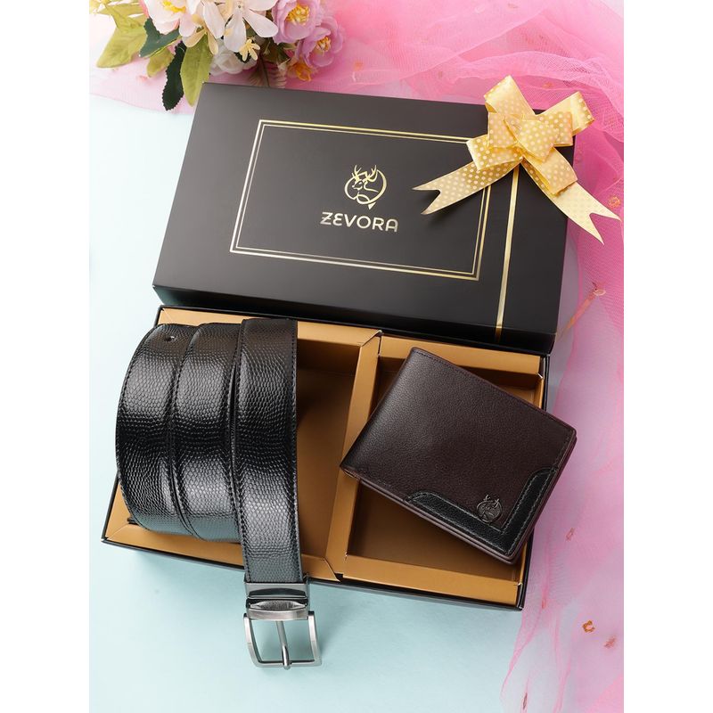 ZEVORA Men Accessory Reversiable Belt & Wallet - Black (28)