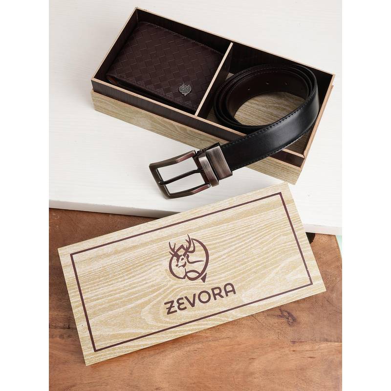 Zevora Buy ZEVORA Men Accessory Reversiable Belt & Wallet - Black Online