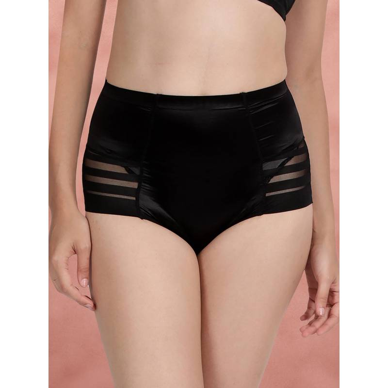 Shyaway By Shyle Black Beauty Mesh Back Panty Shapewear (L)