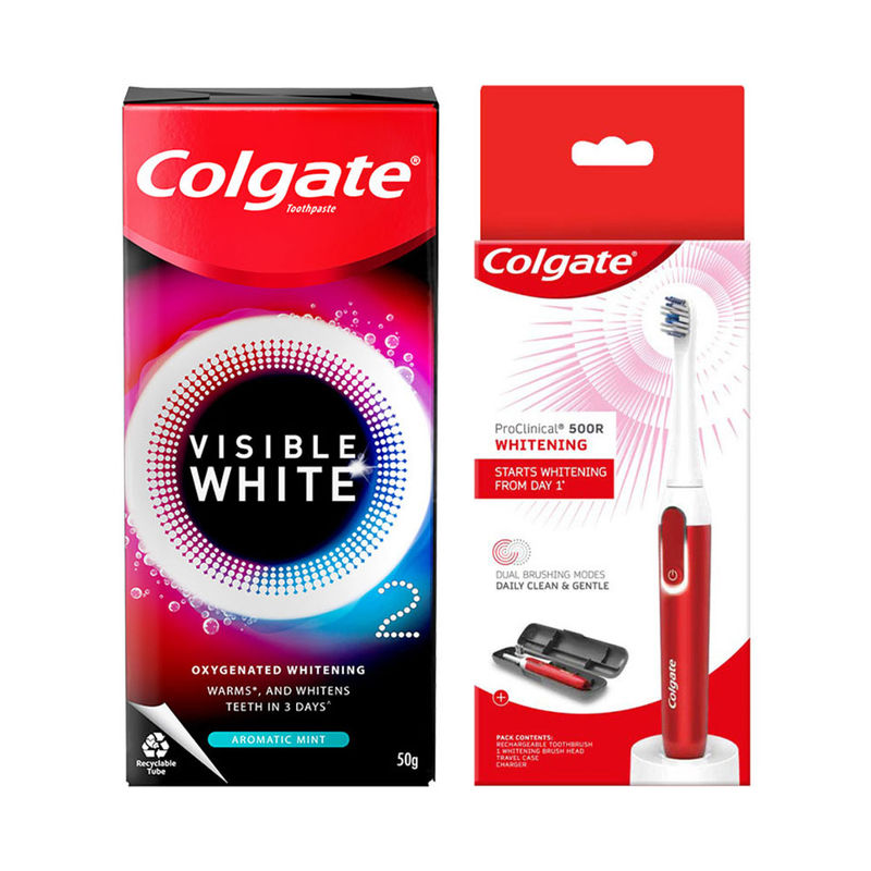Buy Colgate Visible White O2 Toothpaste Aromatic Mint 50g Free with