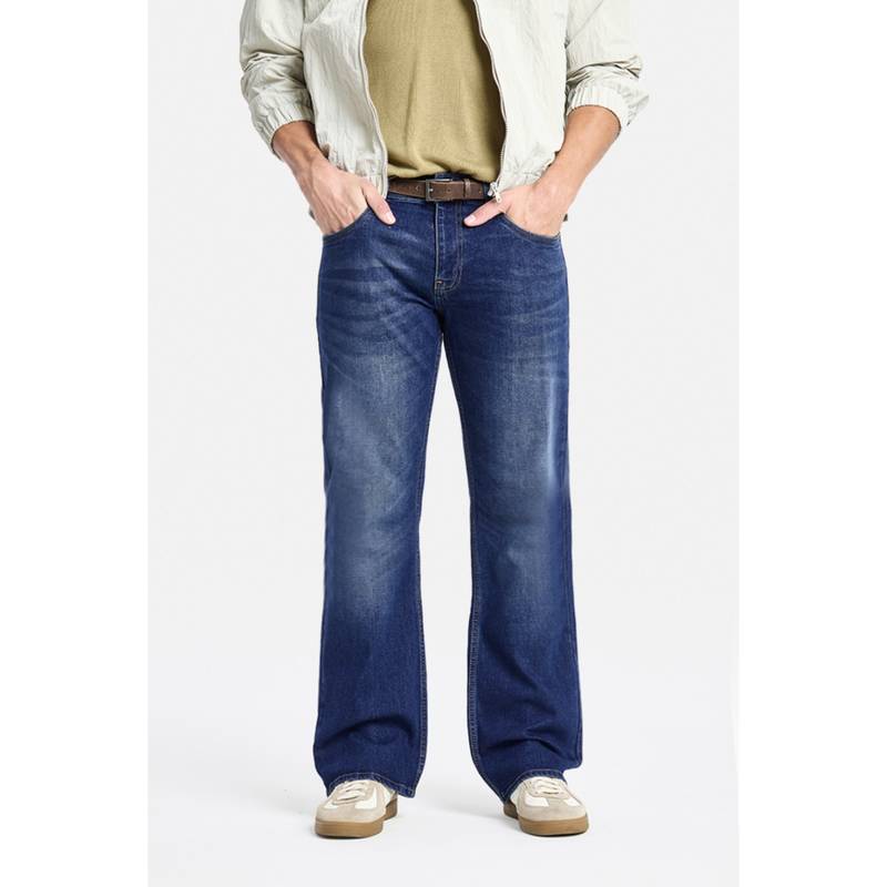 Snitch Dark Blue Washed Regular Casual Jeans for Men (28)