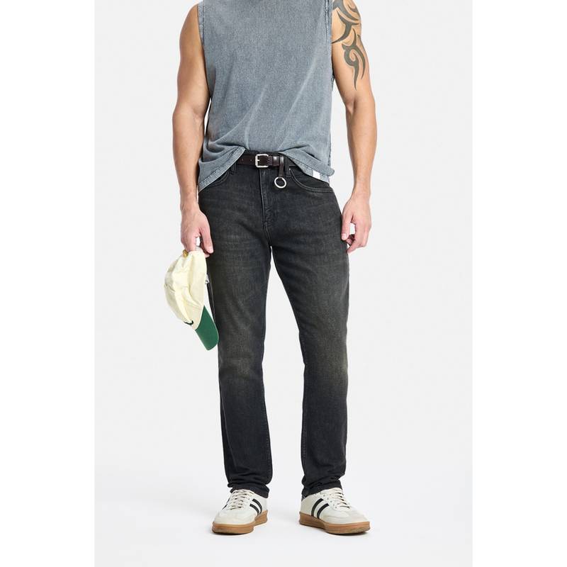 Snitch Black Denim Slim Casual Jeans for Men (28)