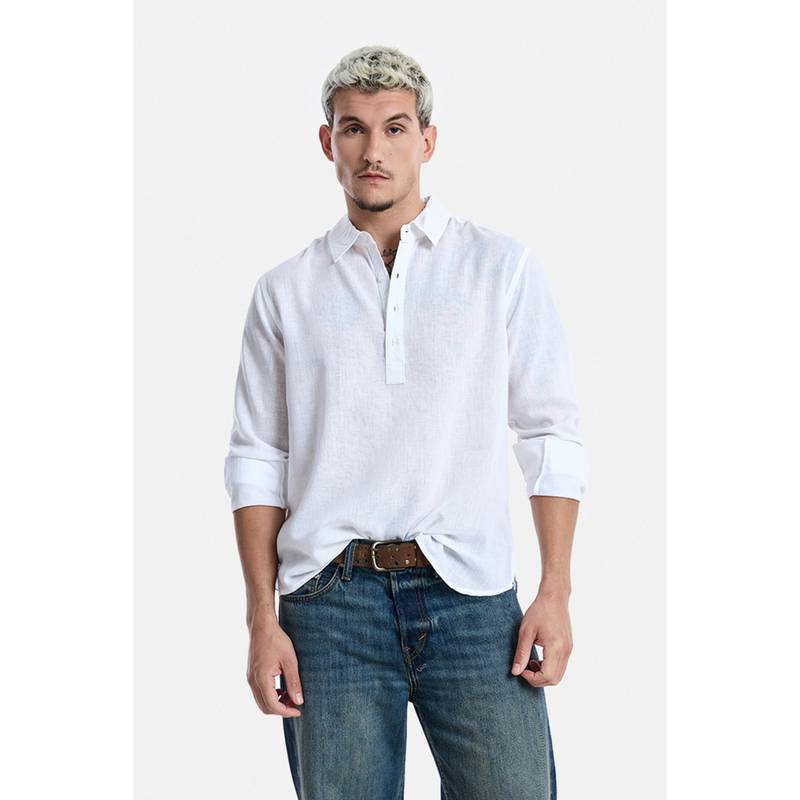 Snitch White Full Sleeves Regular Casual Kurta Shirt for Men (XS)