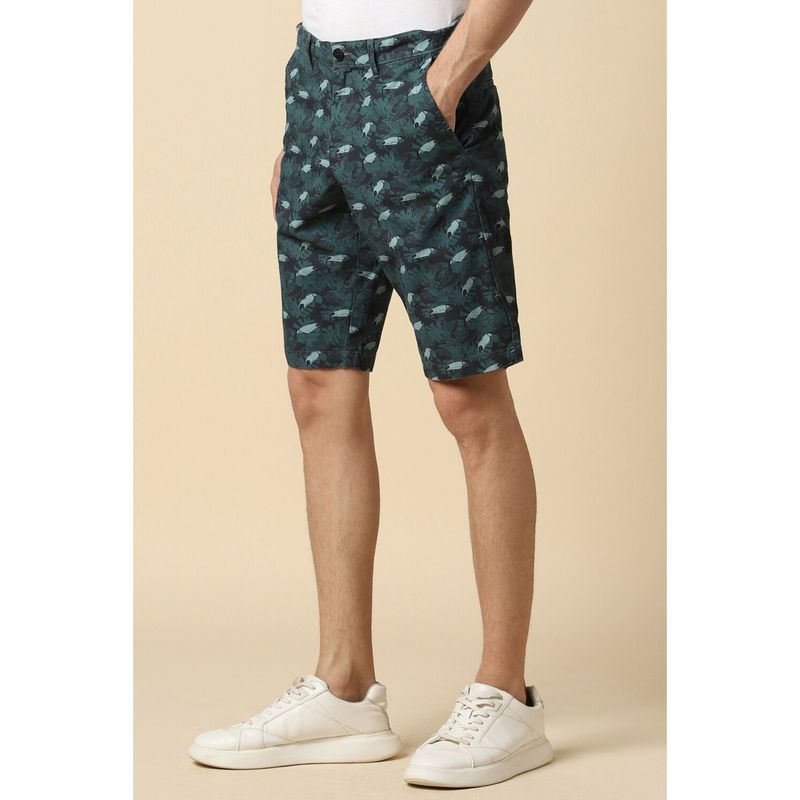 Allen Solly Men Green Printed Slim Fit Shorts (28)