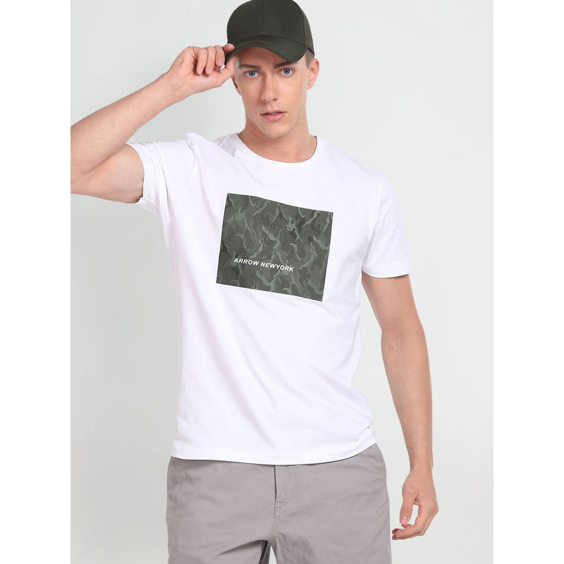 Arrow New York Crew Neck Brand Print T-Shirt (L)