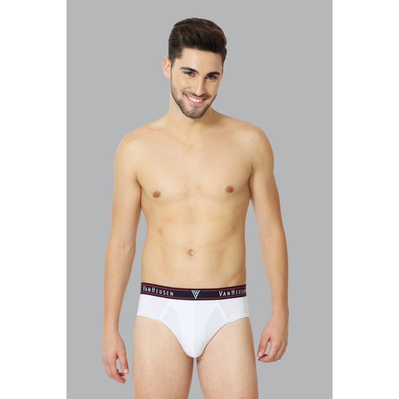 Van Heusen Men Colour Fresh & Open Fly Briefs - White
