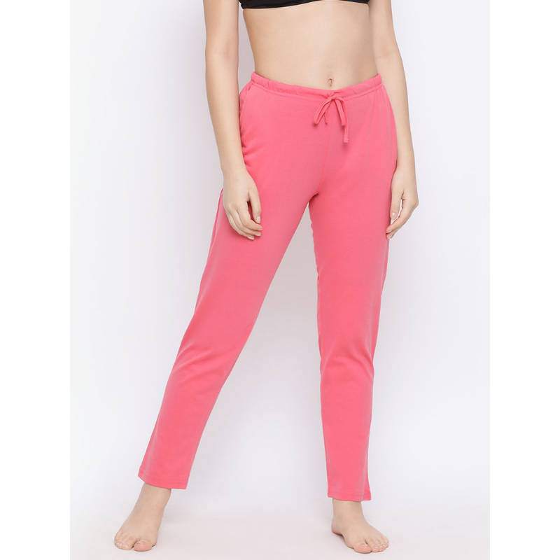 Kanvin Womens Solid Pyjamas Pink (S) Pink