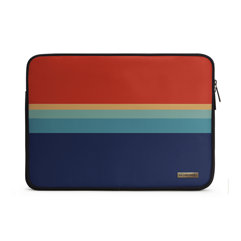 Dailyobjects Blue & Red Zippered Sleeve For Laptop/macbook - 14 Inch