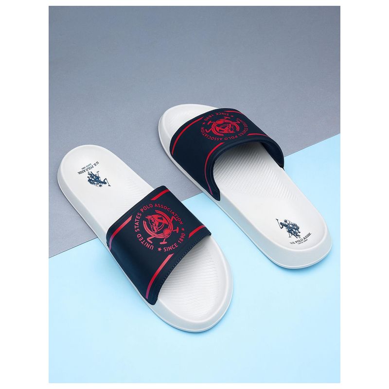 U.S. POLO ASSN. Mens Navy Blue Zane 5.0 Sliders (UK 9)