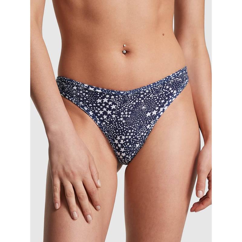 Victoria's Secret PINK Cotton Thong Panty - Black (XS)
