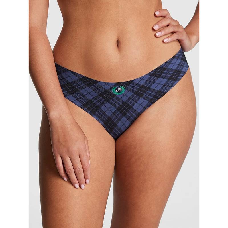 Victoria's Secret PINK No-Show Thong Panty - Blue (XS)