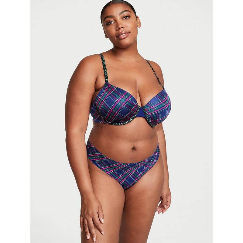 Victoria's Secret No-Show Thong Panty - Blue (XS)
