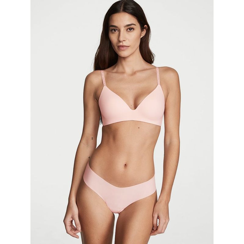Victoria's Secret Sexy No-Show Ribbed Thong Panty - Pink (XL)