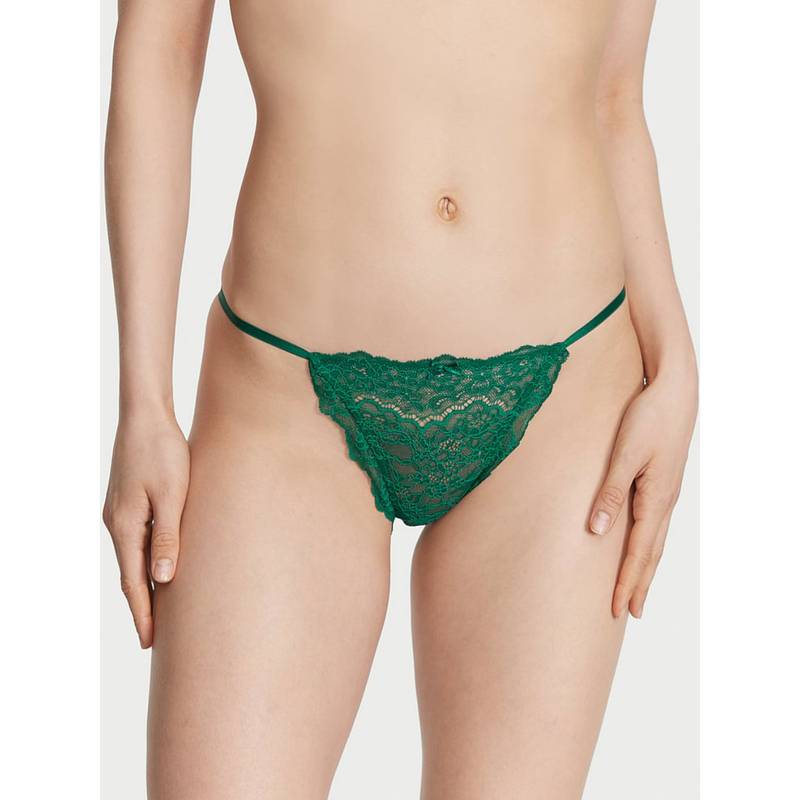 Victoria's Secret Dream Angels Lace String Bikini Panty - Green (XS)