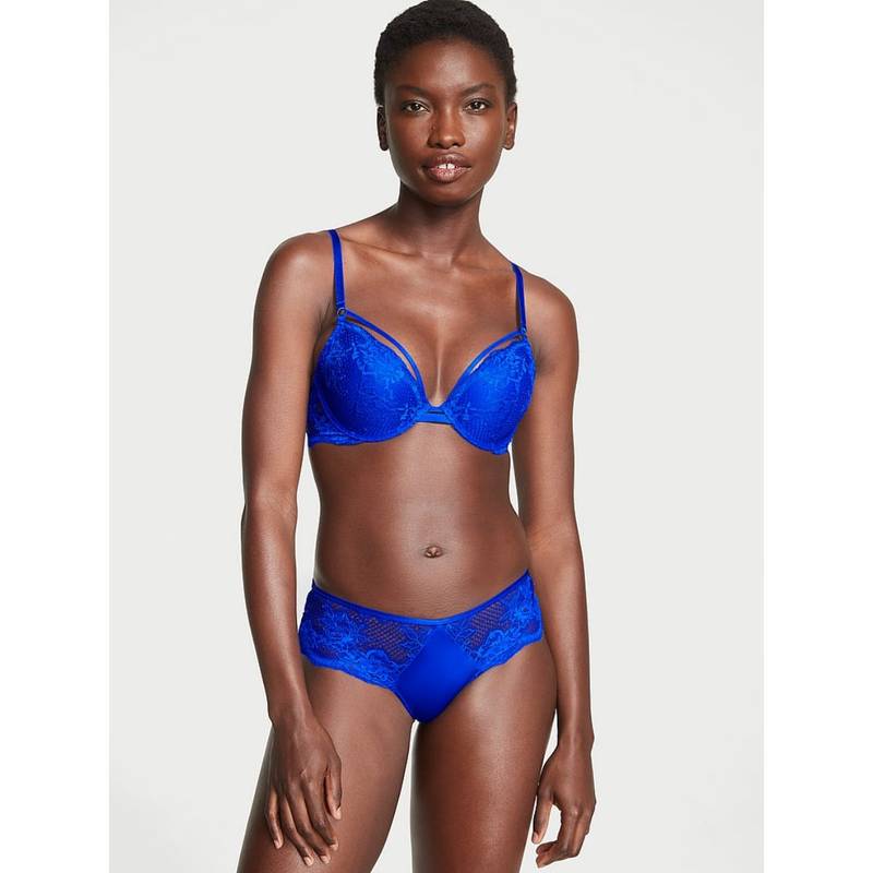 Victoria's Secret Very Sexy Lace-Trim Cheeky Panty - Blue (XS)