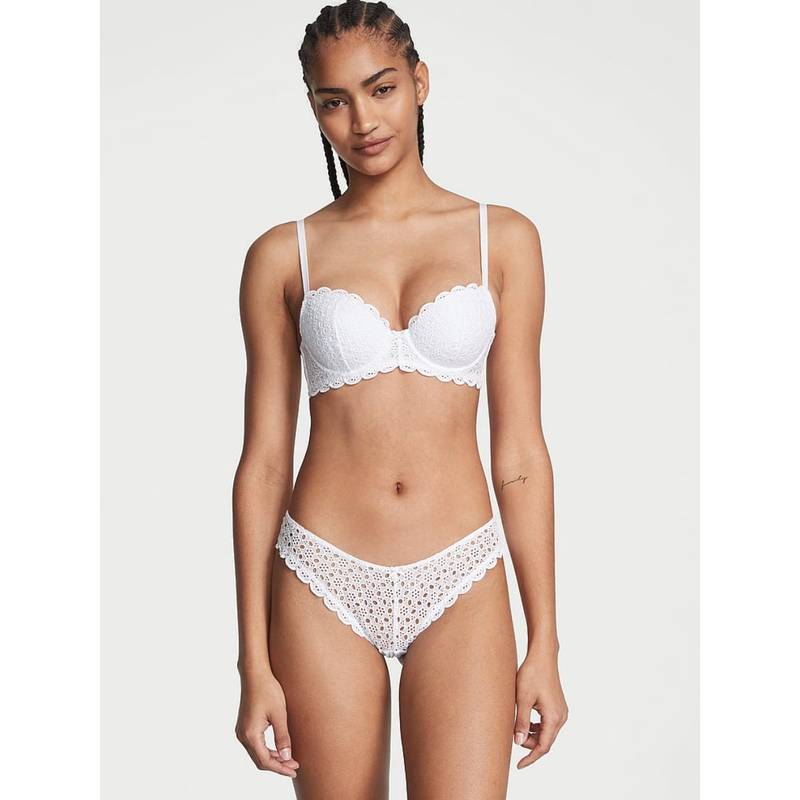 Victoria's Secret Dream Angels Eyelet Lace Brazilian Panty - White (XS)