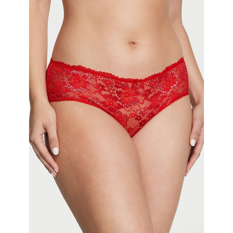 Victoria's Secret Body by Victoria Lace-Front Hiphugger Panty - Red (XS)