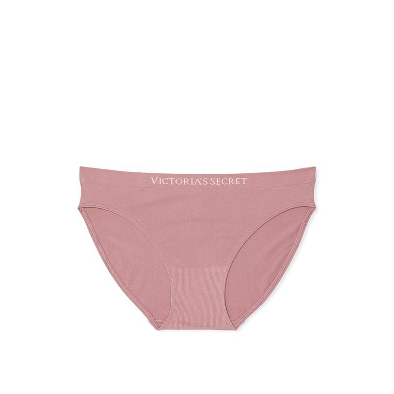 thumbnail image 2 of Victoria's Secret Body Supersoft Satiny Lace Waist Bikini Panty - Pink Cross Dye 2 of 3