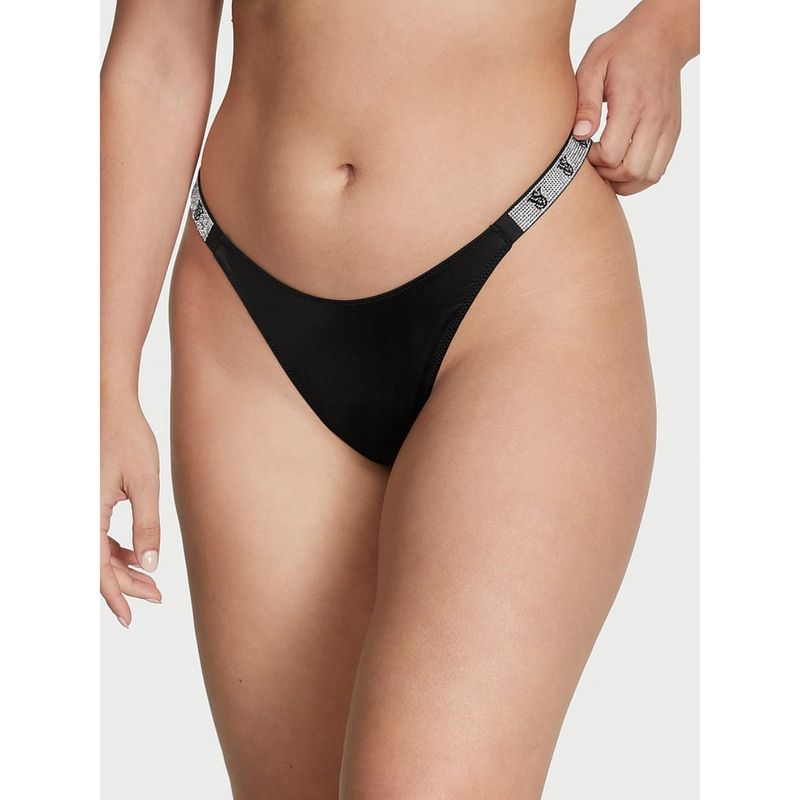 Victoria's Secret Very Sexy Shine Strap Thong Panty - Black (S)