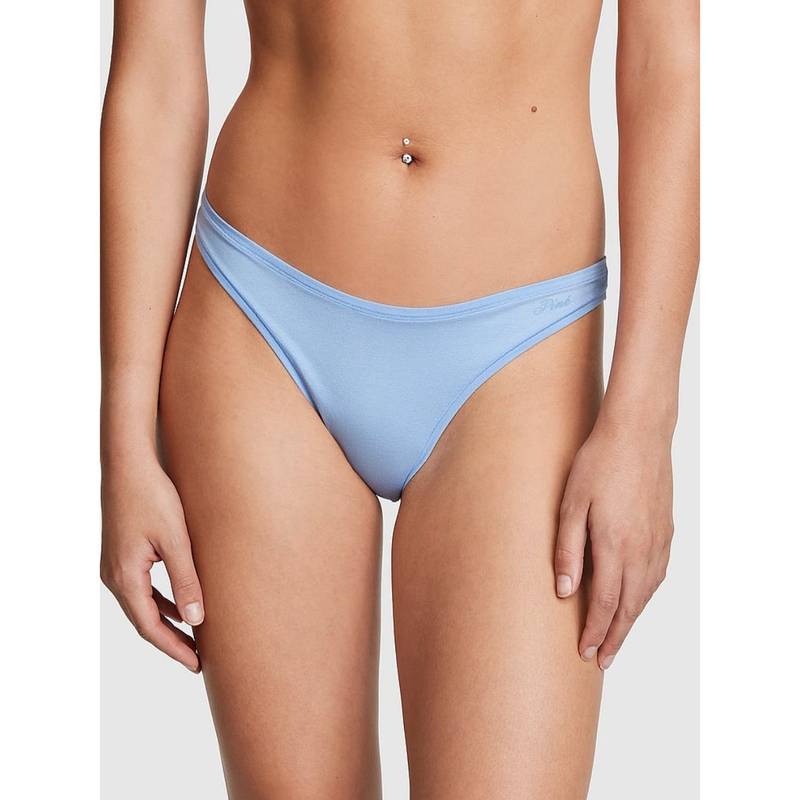 Victoria's Secret PINK Cotton Thong Panty - Blue (2XL)