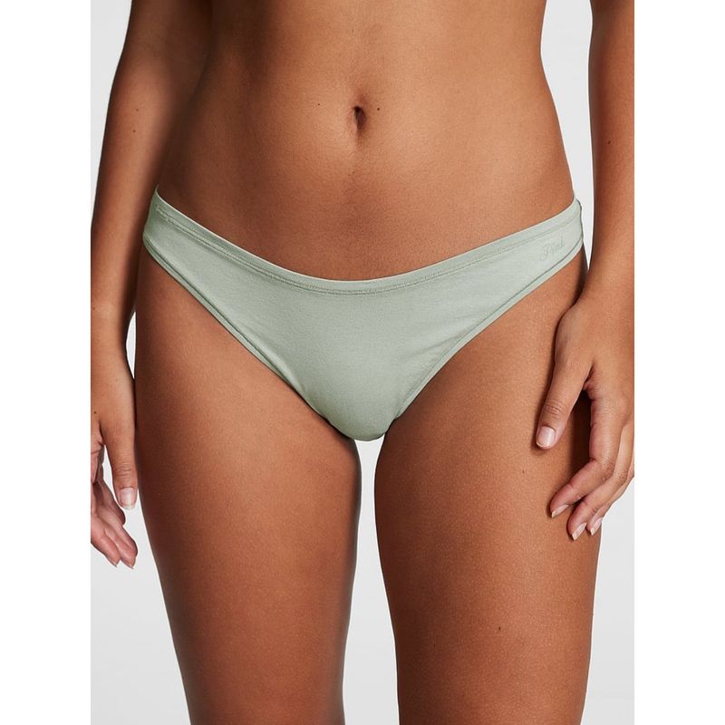 Victoria's Secret PINK Cotton Thong Panty - Green (2XL)