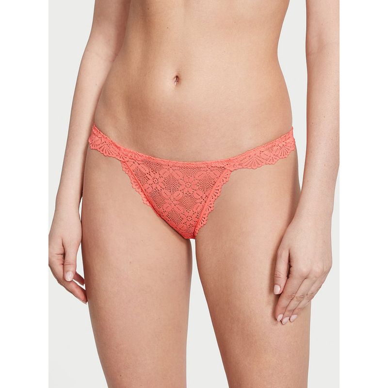 Victoria's Secret The Lacie Lace String Bikini Panty - Orange (XS)