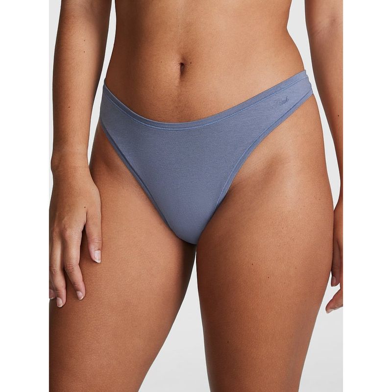 Victoria's Secret PINK Cotton Thong Panty - Blue (XS)