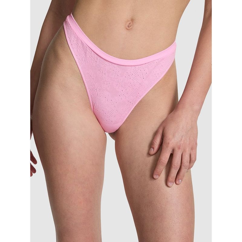 Victoria's Secret PINK Seamless High-Leg Thong Panty - Pink (XS)