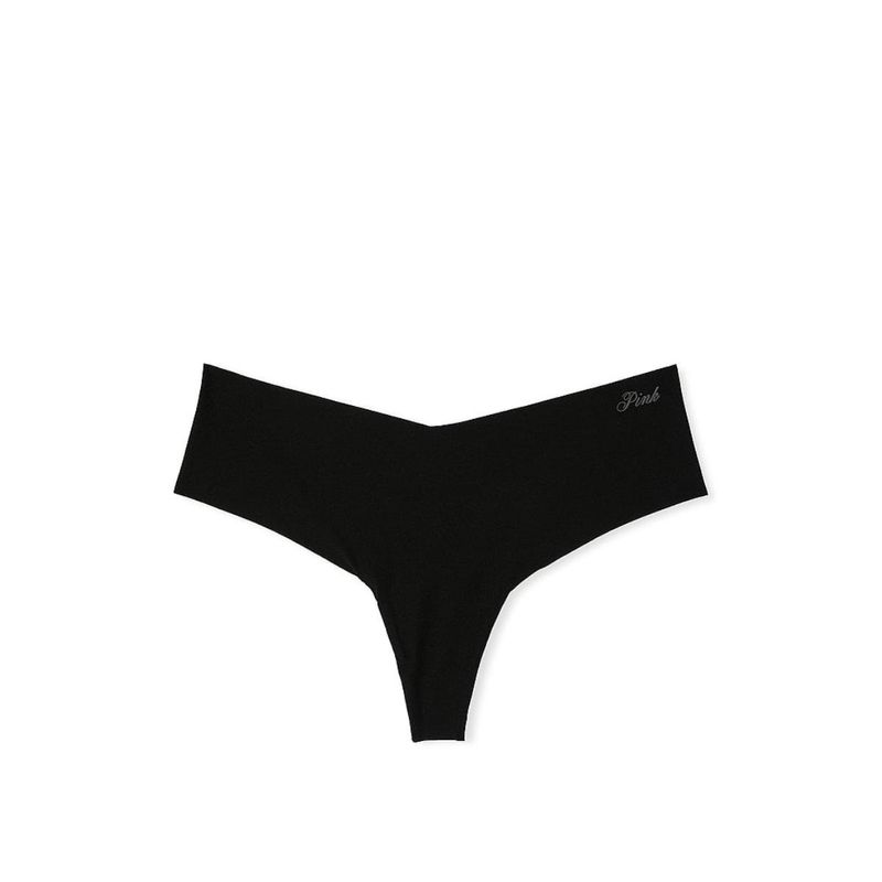 Victoria's Secret PINK No-Show Thong Panty - Black (M)