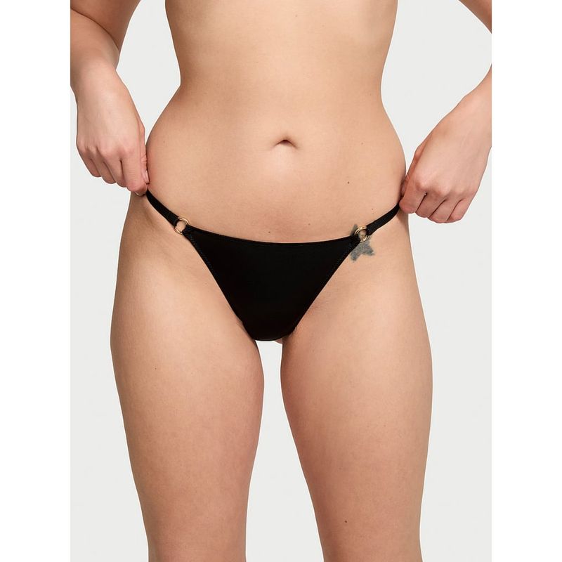 Victoria's Secret Very Sexy Ring Hardware V-String Panty - Black (XS)