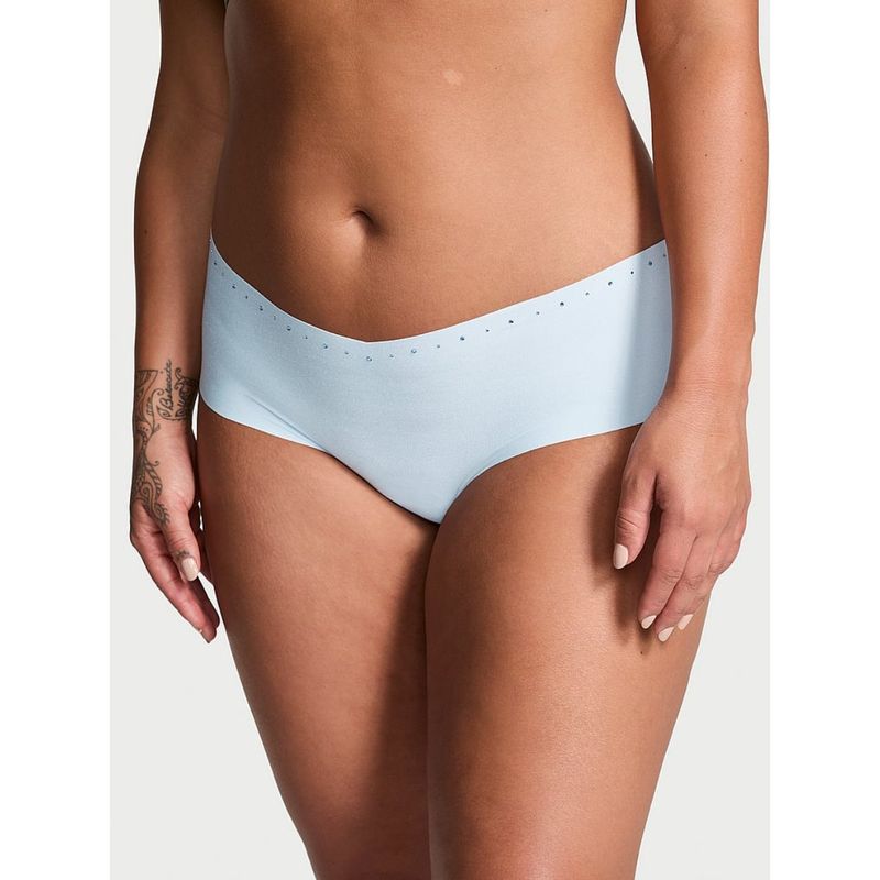 Victoria's Secret No-Show Shine-Trim Cheeky Panty - Blue (XS)