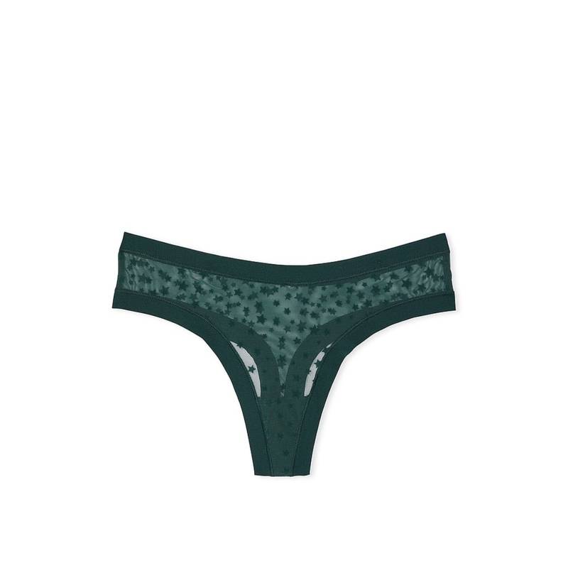 Victoria's Secret PINK No-Show Thong Panty - Green (XS)