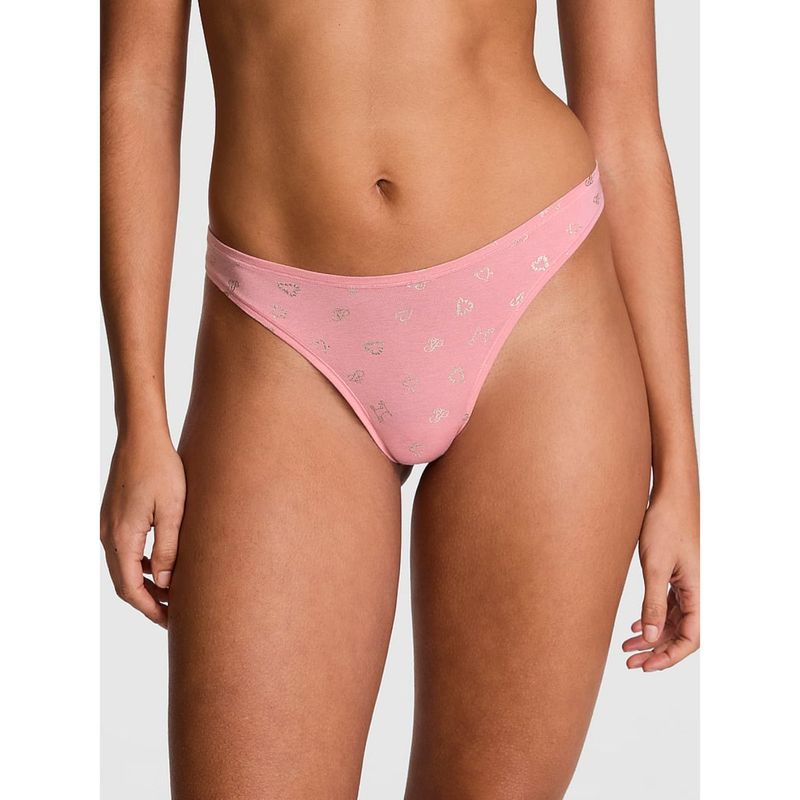 Victoria's Secret PINK Cotton Thong Panty - Pink (XS)