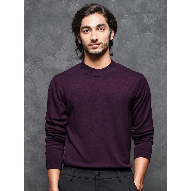 Rare Rabbit Purple Premium Crew Neck Sweater (XL)