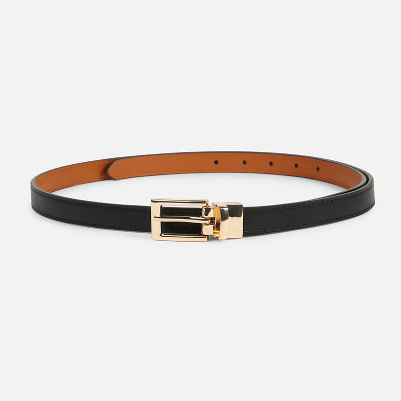 Van Heusen Women Black Solid Formal Reversible Belt (XL)