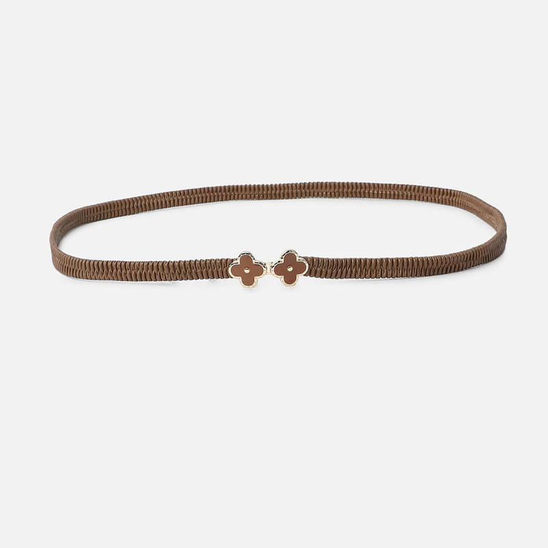 Van Heusen Women Brown Solid Casual Belt (M)