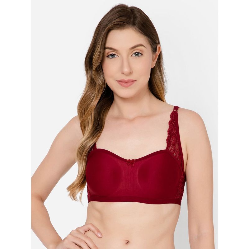 Clovia Non-Wired Lightly Padded Spacer Cup T-Shirt Bra In Plum Colour - Cotton Rich (32D)