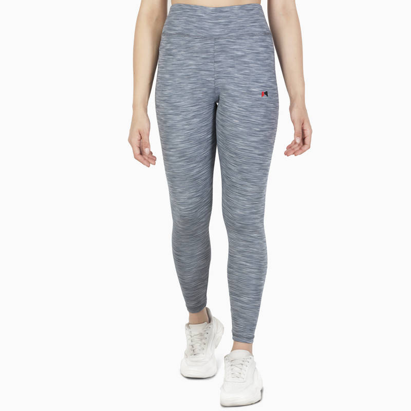 MuscleTorque Gym/Yoga High Waist Melange Tight - Grey (XL)