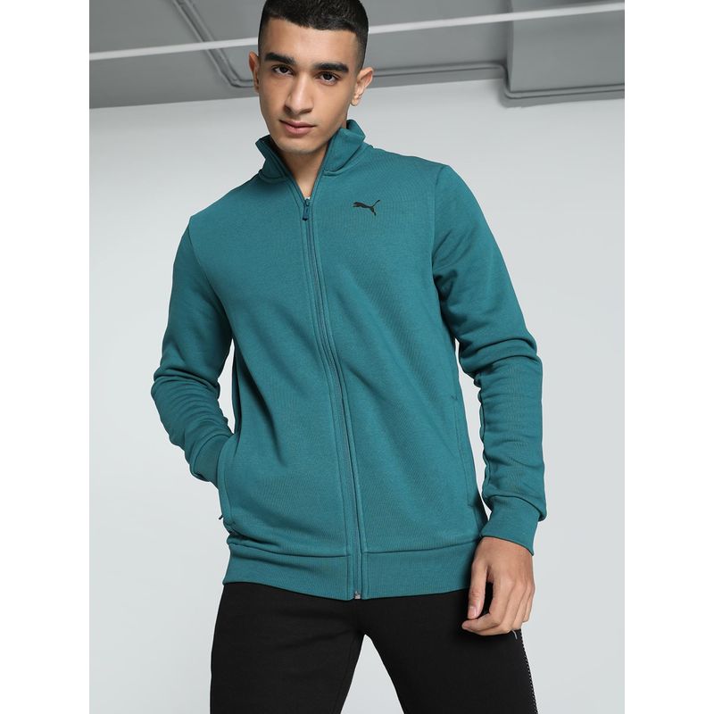 Puma Zippered Full-Zip Fl Mens Teal Sweat Jacket (S)