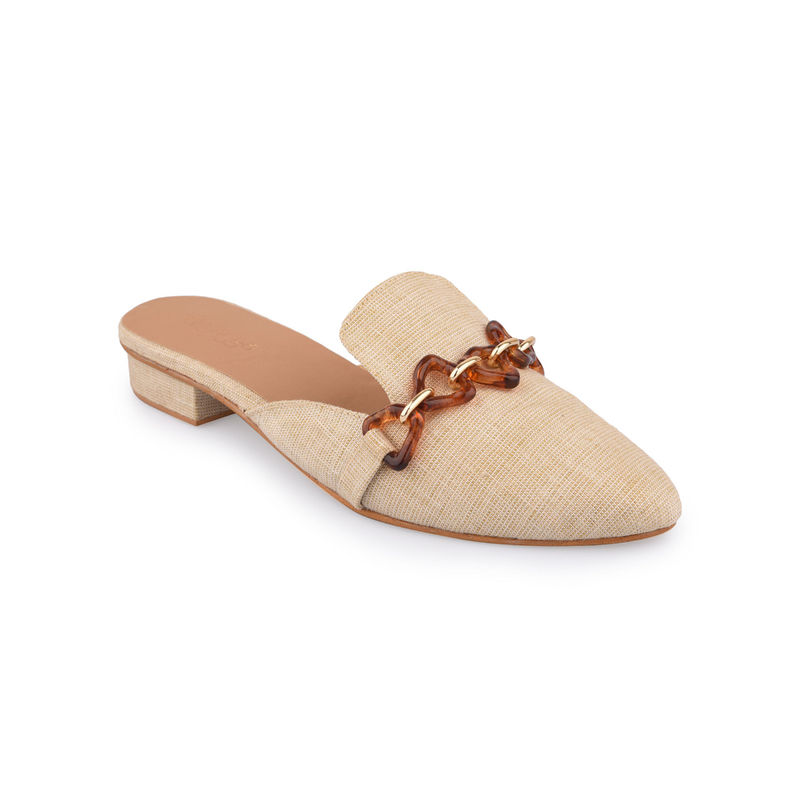 EK_agga Solid Beige Mules (UK 6)