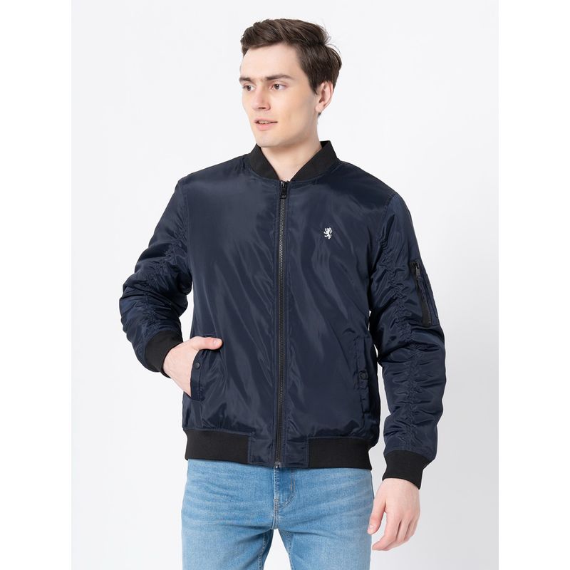 Red Tape Mens Navy Solid Jacket (XL)