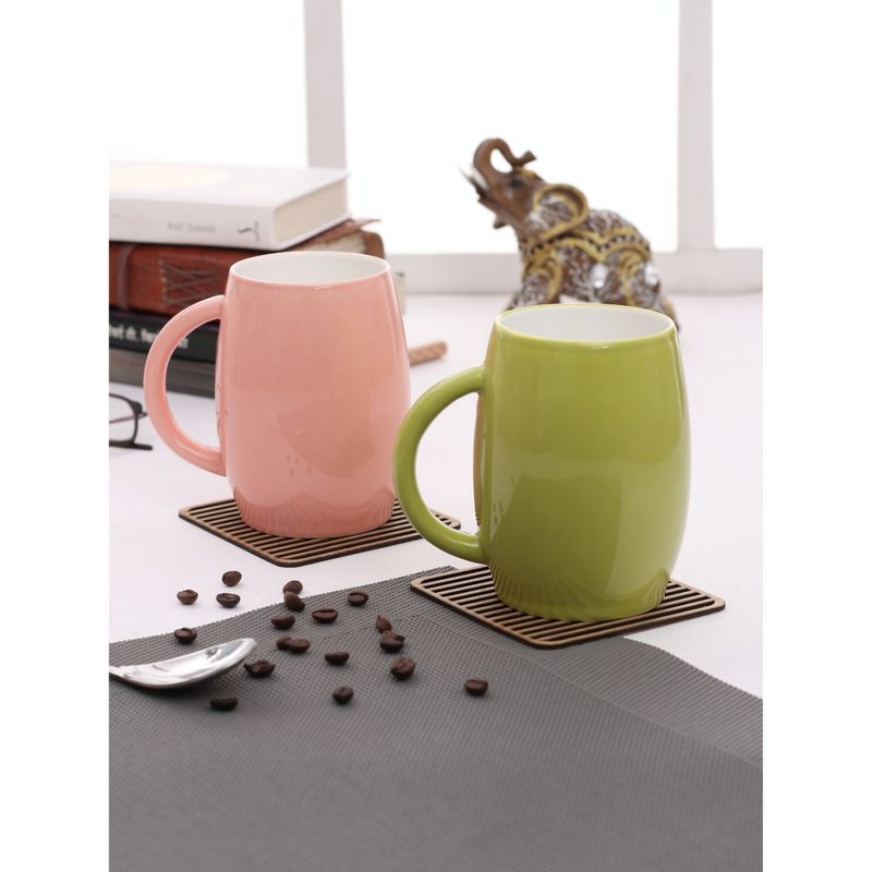 Buy JCPL Fine Ceramic Solid Plain Milk, Coffee Mugs Set of 2 (Multi