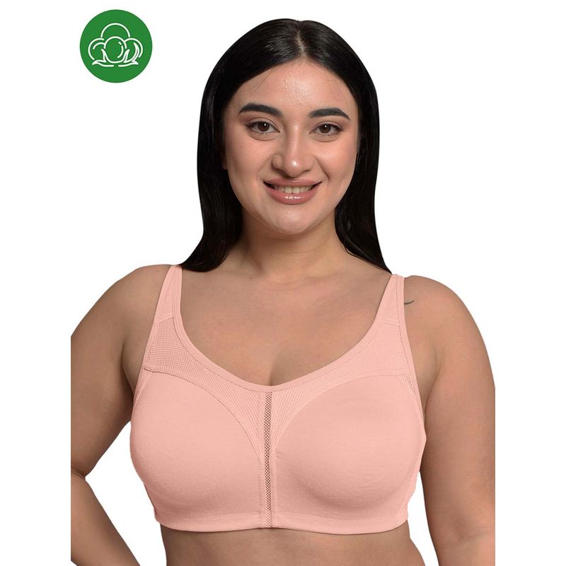 Inner Sense Peach Organic Cotton Full Coverage Plus Size T-Shirt Bra (36DD)