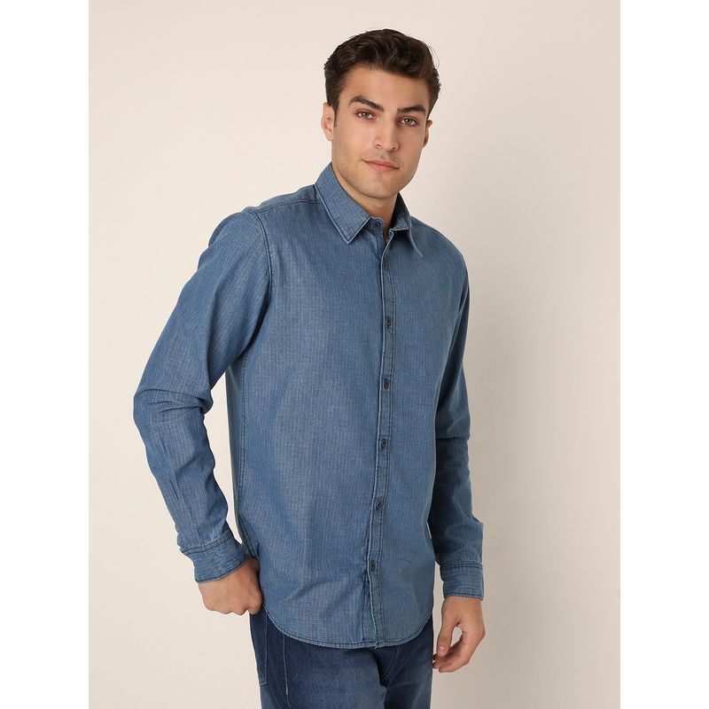 BLNK Black Casual Cotton Full Sleeves Shirt (S)