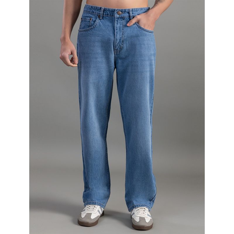 Club York Blue Loose Fit Solid Denim Jeans (32)